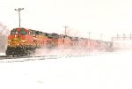 Intermodal cruises west kicking up snow